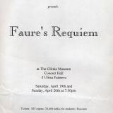 Gabriel Faure Requiem poster